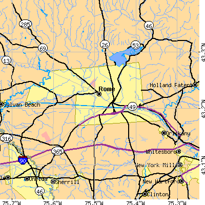 Zip code 13440 close-up map