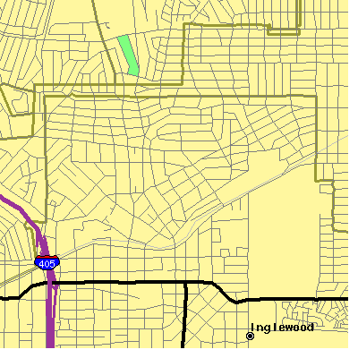 Zip code 90302 close-up map
