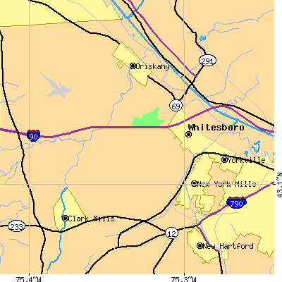 Zip code 13492 close-up map