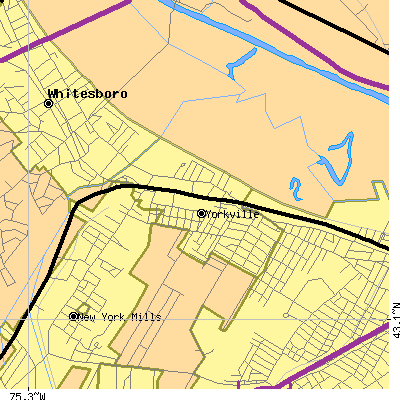 Zip code 13495 close-up map