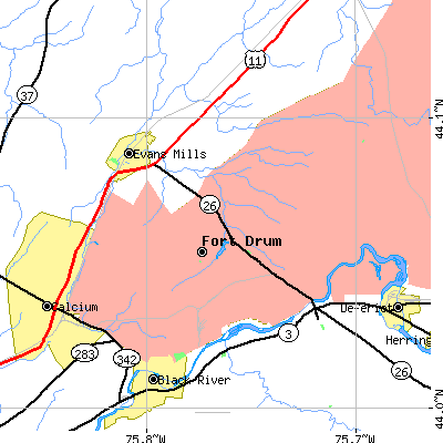 Zip code 13602 close-up map