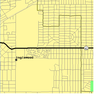 Zip code 90305 close-up map