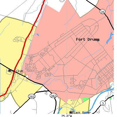 Zip code 13603 close-up map