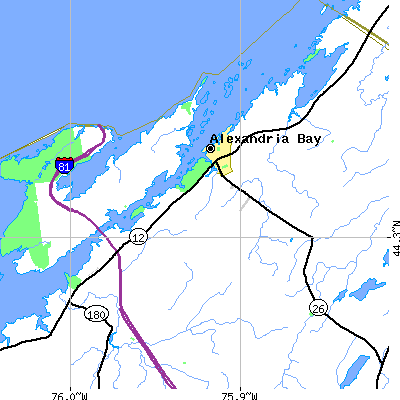 Zip code 13607 close-up map