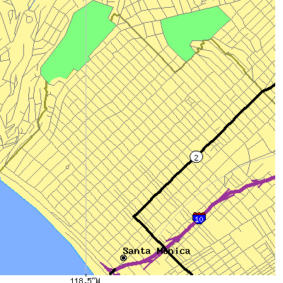Zip code 90403 close-up map