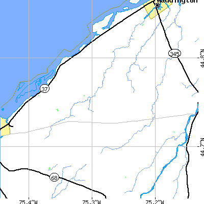 Zip code 13658 close-up map