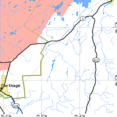 Zip code 13665 close-up map