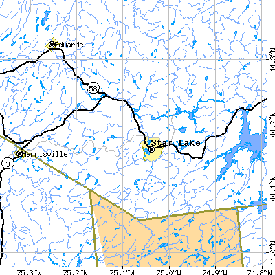 Zip code 13670 close-up map