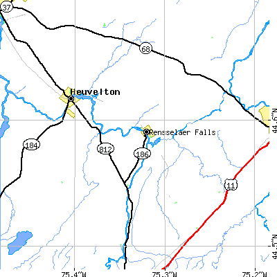 Zip code 13680 close-up map
