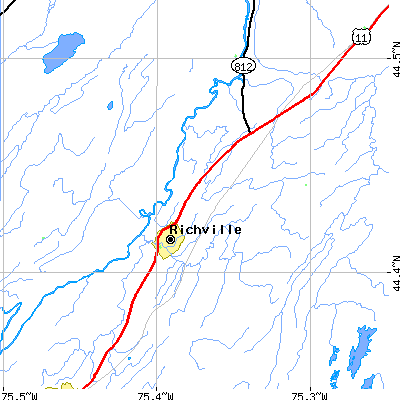 Zip code 13681 close-up map