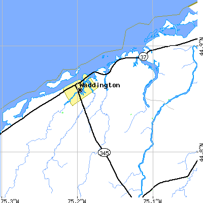 Zip code 13694 close-up map
