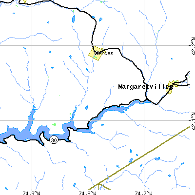 Zip code 13731 close-up map
