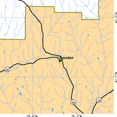 Zip code 13743 close-up map