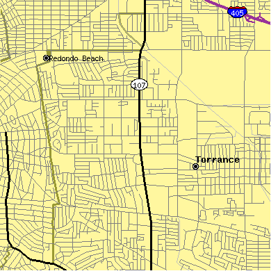Zip code 90503 close-up map