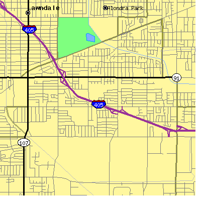 Zip code 90504 close-up map