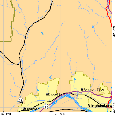 Zip code 13790 close-up map