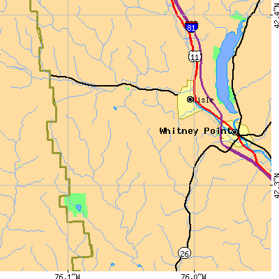 Zip code 13797 close-up map