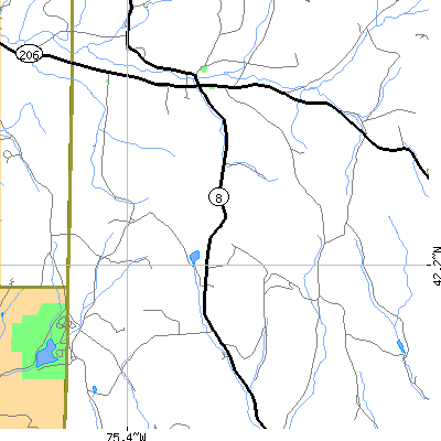 Zip code 13804 close-up map