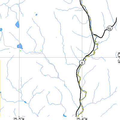 Zip code 13809 close-up map