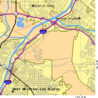 Zip code 90601 close-up map