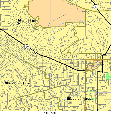 Zip code 90603 close-up map