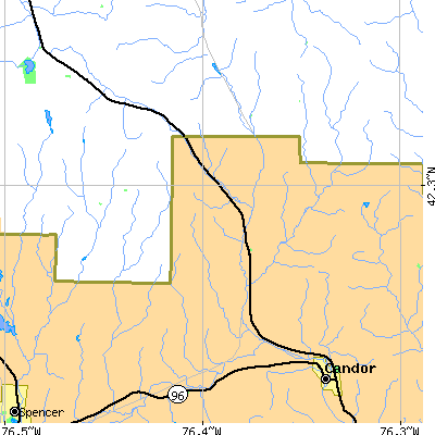 Zip code 13864 close-up map