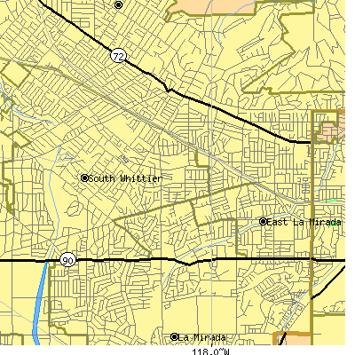 Zip code 90604 close-up map