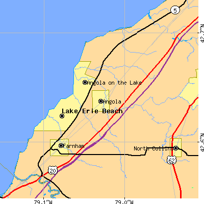 Zip code 14006 close-up map
