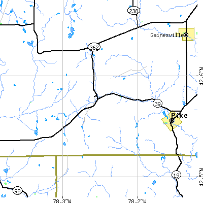 Zip code 14024 close-up map