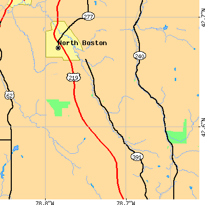 Zip code 14025 close-up map