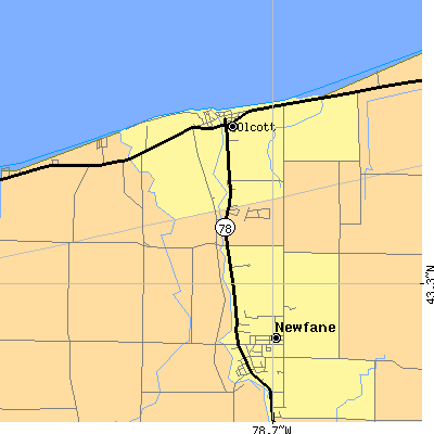 Zip code 14028 close-up map