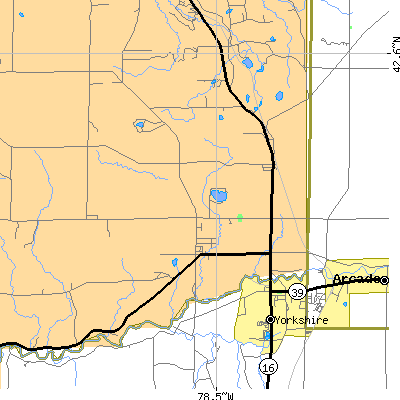 Zip code 14030 close-up map
