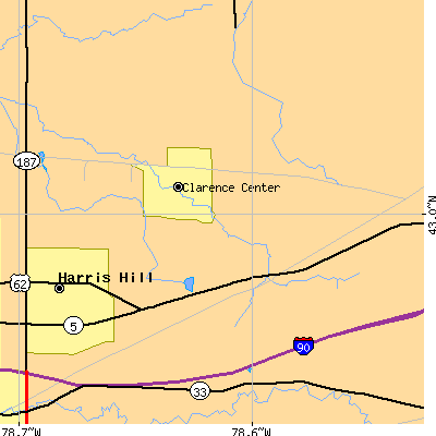 Zip code 14031 close-up map