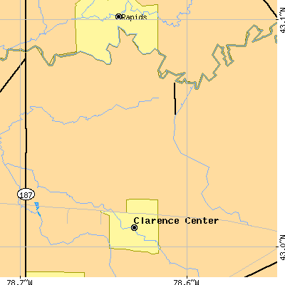 Zip code 14032 close-up map