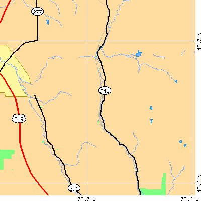 Zip code 14033 close-up map