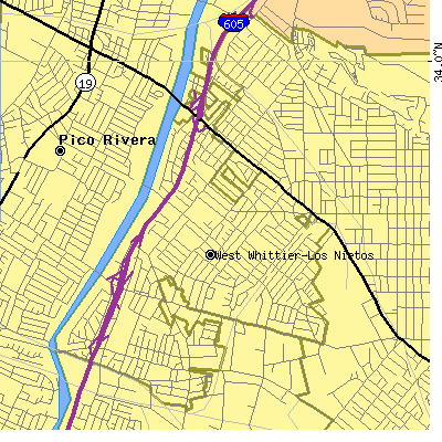 Zip code 90606 close-up map