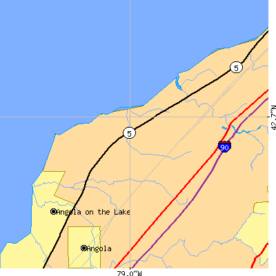 Zip code 14047 close-up map
