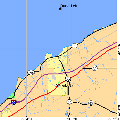Zip code 14048 close-up map