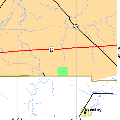 Zip code 14054 close-up map