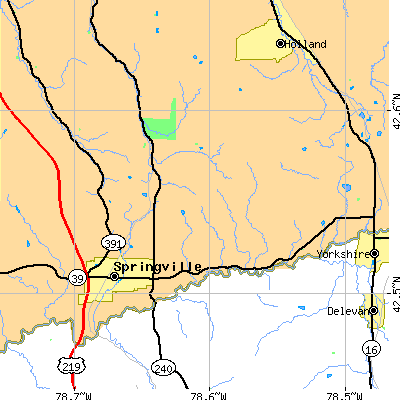 Zip code 14055 close-up map