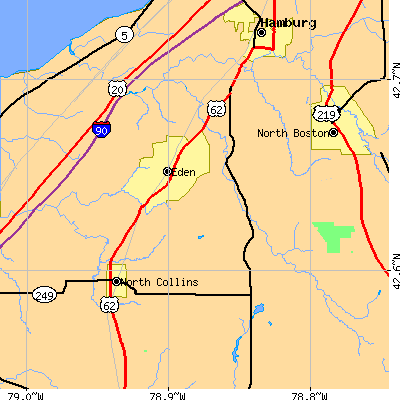 Zip code 14057 close-up map