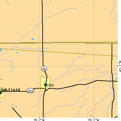 Zip code 14058 close-up map