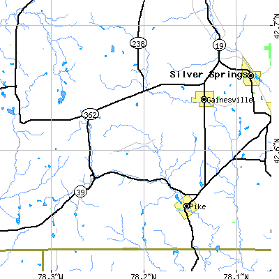 Zip code 14066 close-up map