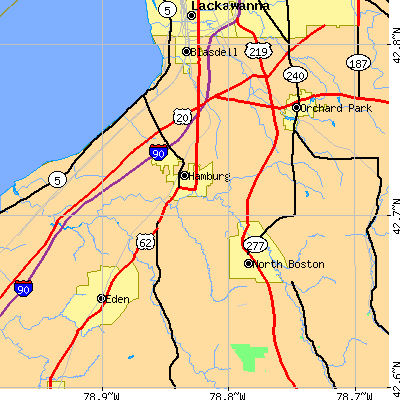 Zip code 14075 close-up map