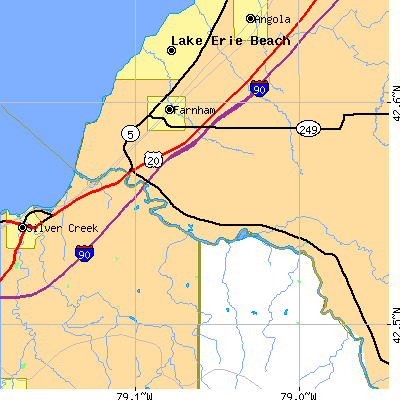 Zip code 14081 close-up map