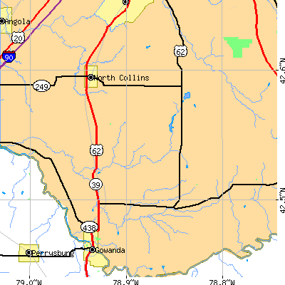 Zip code 14091 close-up map