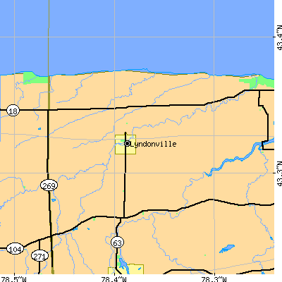 Zip code 14098 close-up map