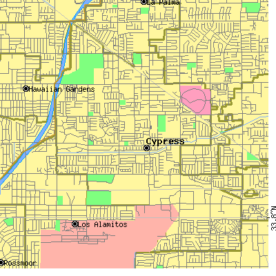 Zip code 90630 close-up map