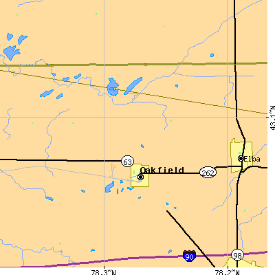 Zip code 14125 close-up map