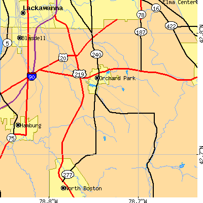 Zip code 14127 close-up map